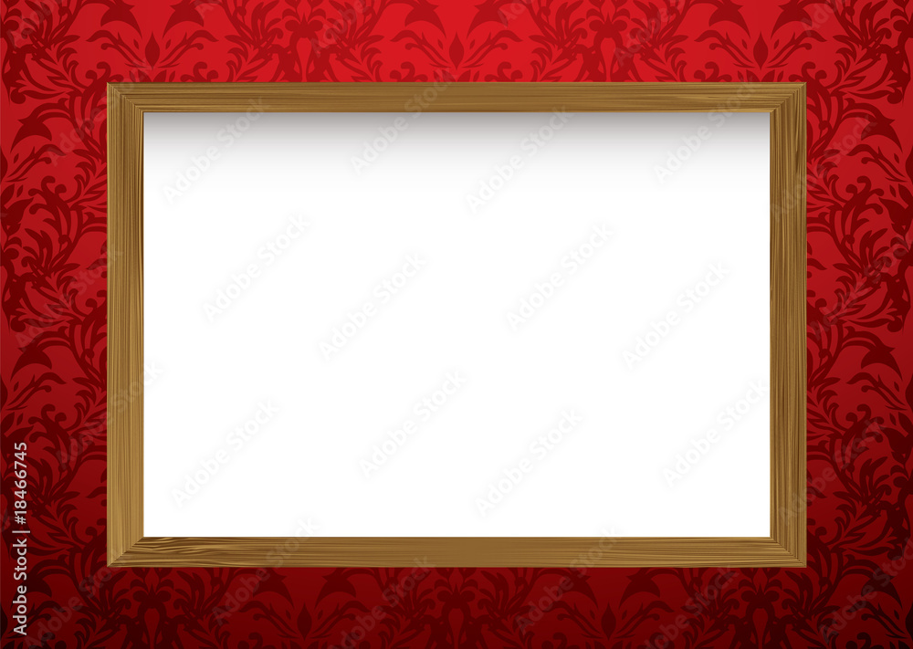 wood frame on red wood frame on red