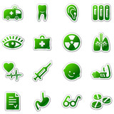 Medicine web icons, green sticker series