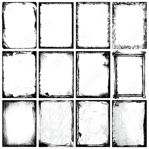 Grunge Frames, Corners, Background and Textures