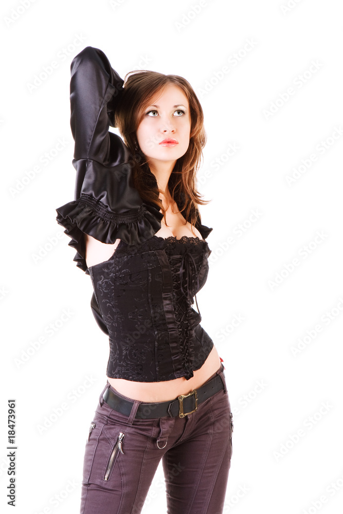 Young pretty seductive girl in black corset Young pretty seductive girl in black corset