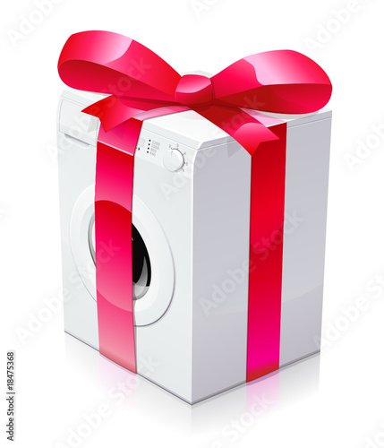 Lave-linge en cadeau (ruban rouge)