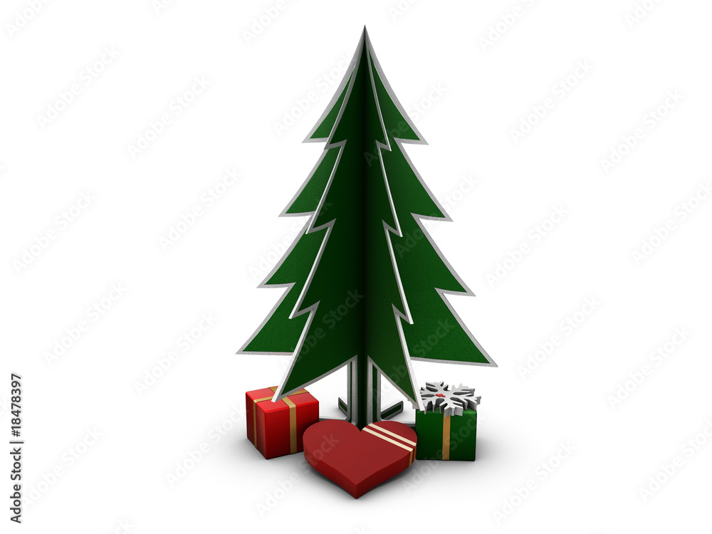 Fototapeta premium Christmas tree with gift boxes