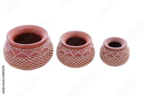 souvenir ethnick pots isolated on white