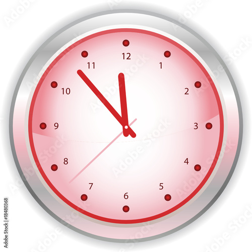 red clock isolated on a white background