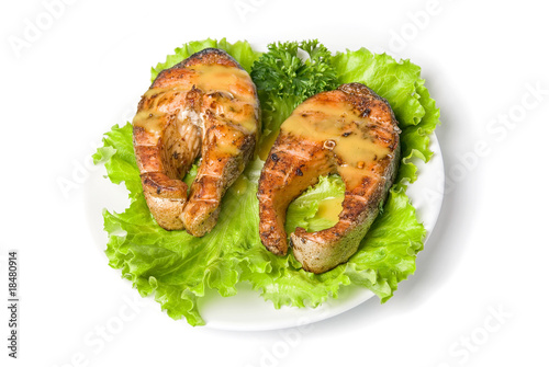 Tasty hunchback salmon fish