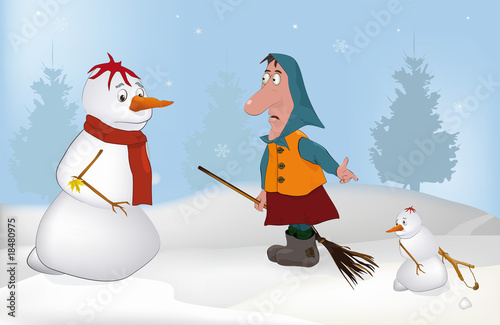 the conflict of the yard keeper to snowballs