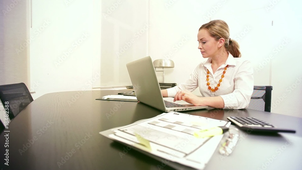 young woman at work - HD 1080