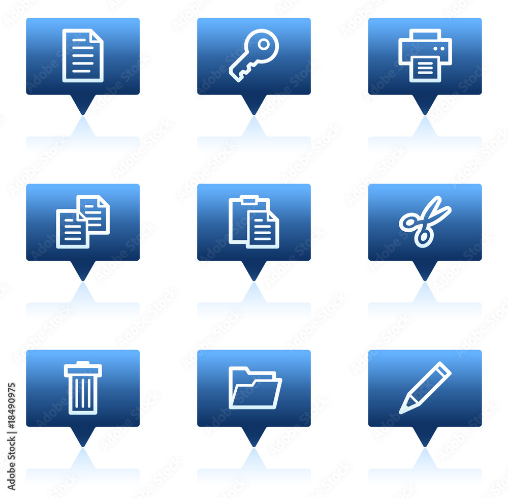 Document web icons set 1, blue speech bubbles series Document web icons set 1, blue speech bubbles series