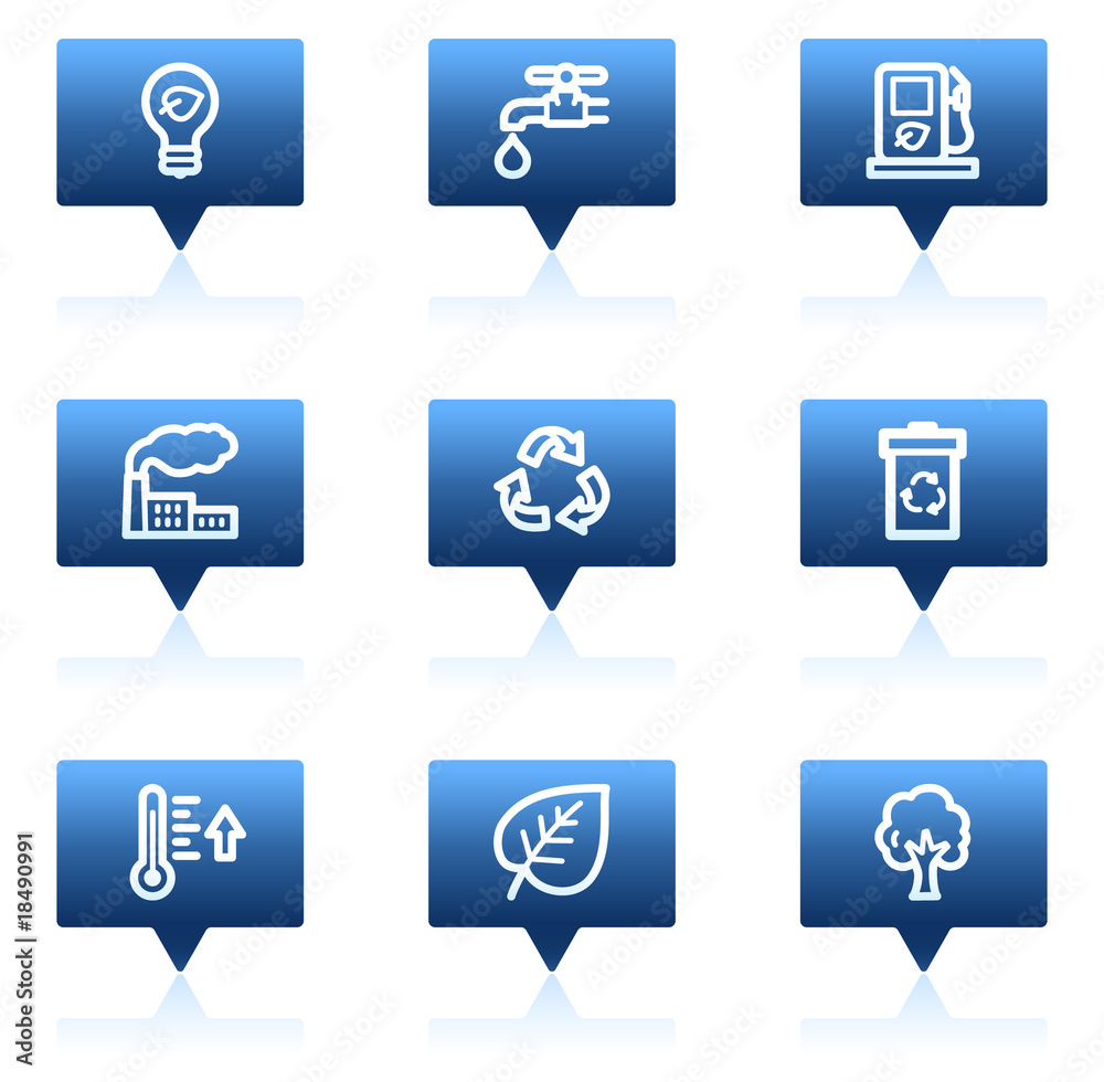 Ecology web icons set 1, blue speech bubbles series Ecology web icons set 1, blue speech bubbles series