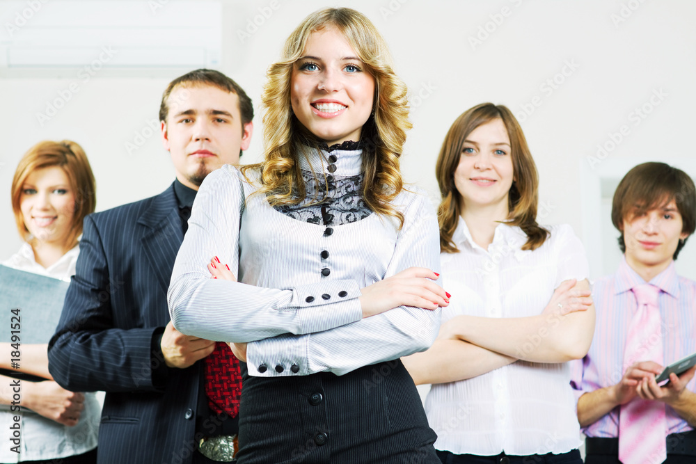 Happy young businesswoman.