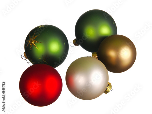 Christmas balls with clipping path.