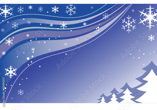 Christmas tree and snowflakes background 2010