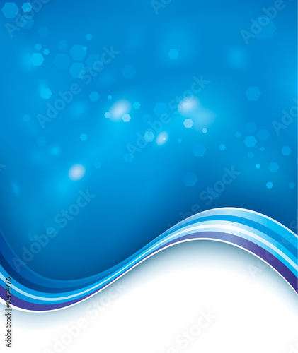 Abstract blue wave and defocused background.