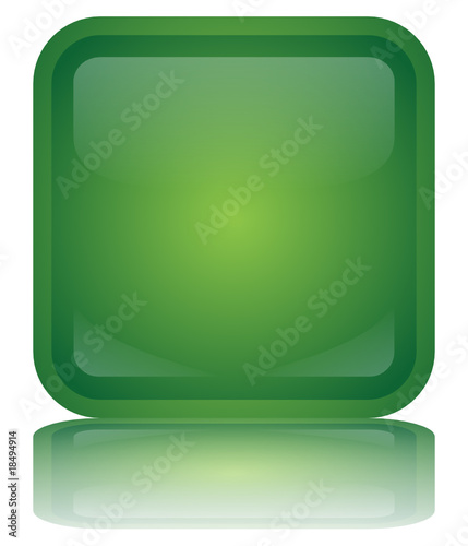 Bouton Vierge (carré - vert - brillant - vecteur - reflet)