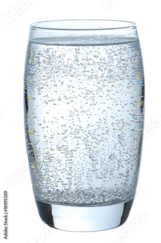 Aerated water in glass