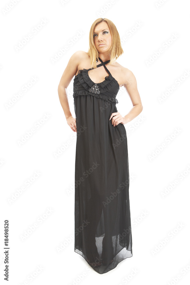 Fototapeta premium young women in black long dress