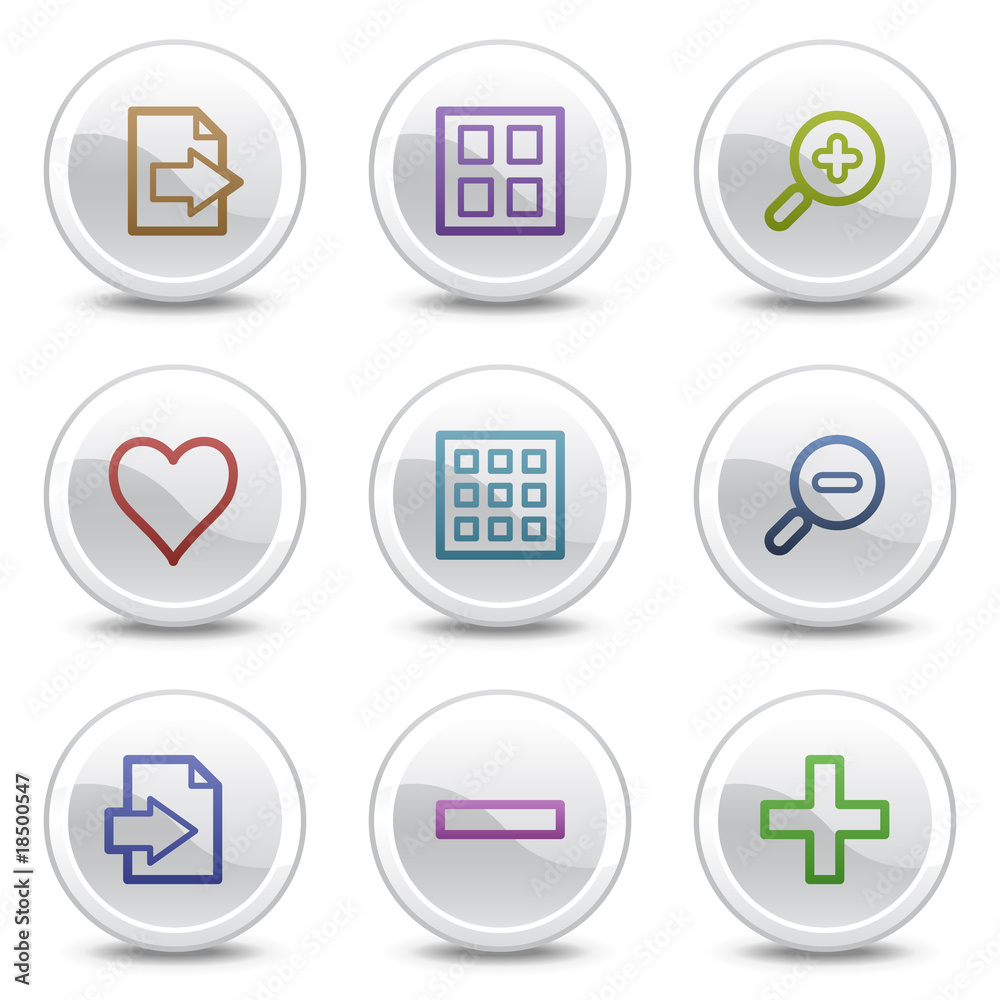 Image viewer web colour icons, white circle buttons series Image viewer web colour icons, white circle buttons series