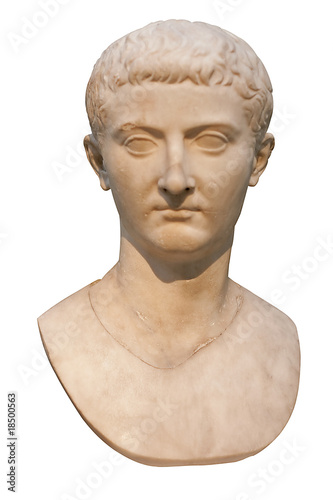 Marble bust of the roman emperor tiberius