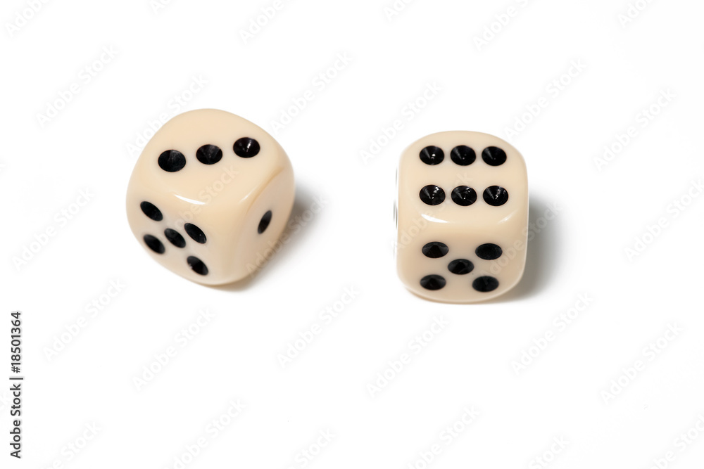 dice on white dice on white
