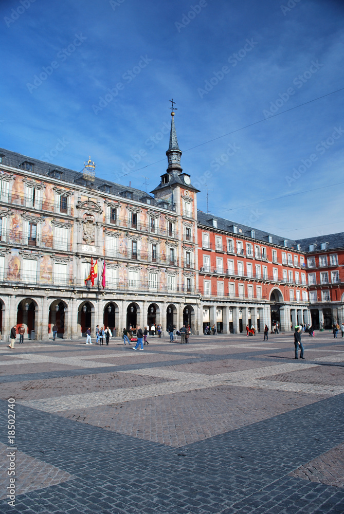 Sur la plaza Mayor de Madrid