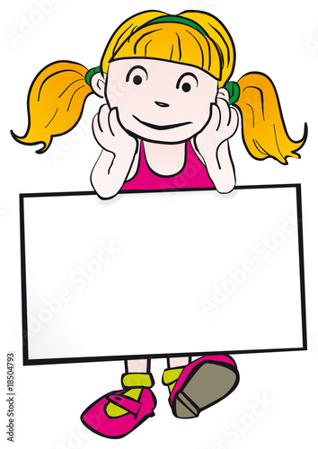 niña con cartel