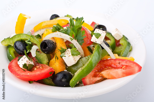 close up healthy greek salad