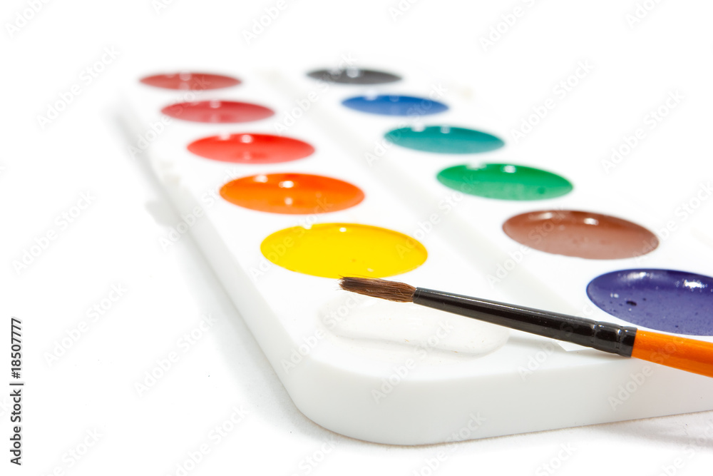 Water Colors box on a white background Water Colors box on a white background