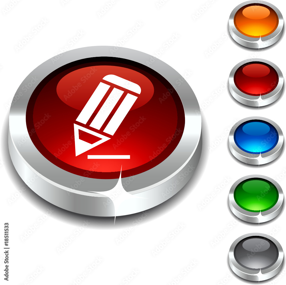 Pencil 3d button set. Vector illustration Pencil 3d button set. Vector illustration