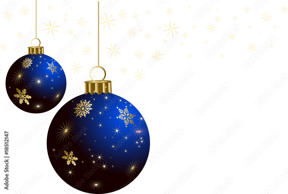 Fototapeta premium boules bleues de Noël