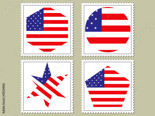 vector usa flag stamp