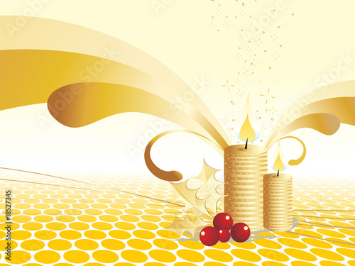 background with golden candle