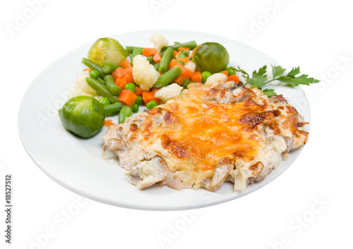 baked meat with vegetable