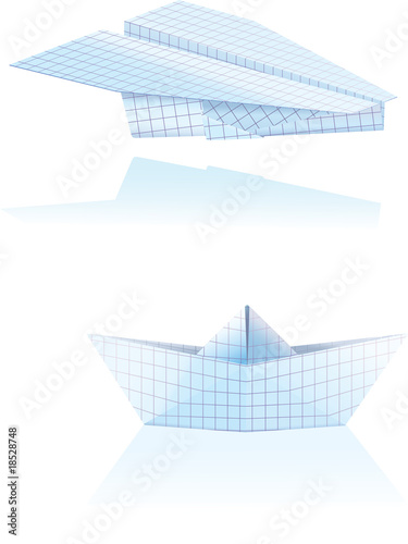 paper boat and plane
