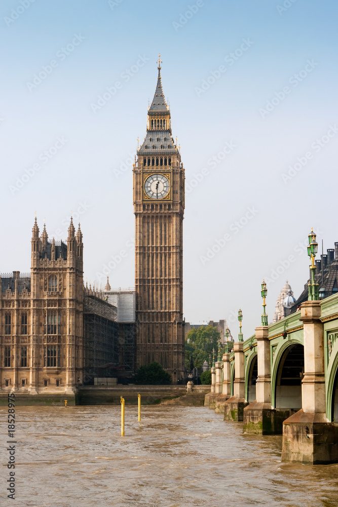 Fototapeta premium Westminster bridge and Big Ben. London, England
