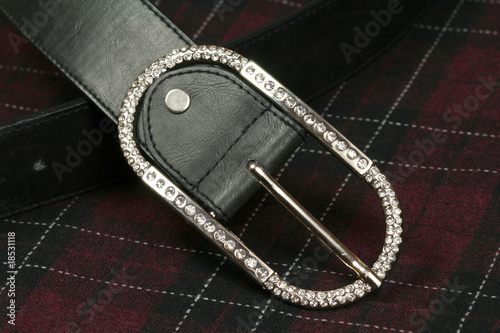 Belt with diamond buckle photo