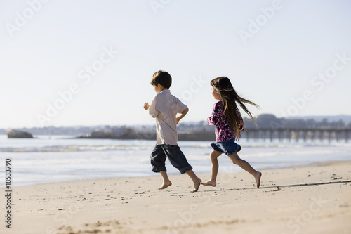 Kids Running on Beach