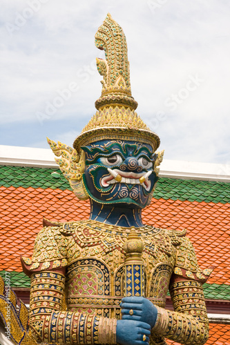 A kind of mythological soldier in Grand Palace in Bangkok