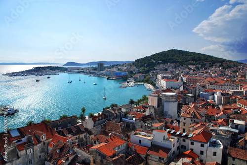 Croatia - Split Postcard of city and Marjan Hill photo