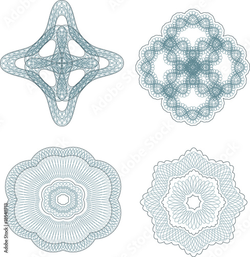 Guilloche vector elements for diploma or sertificate