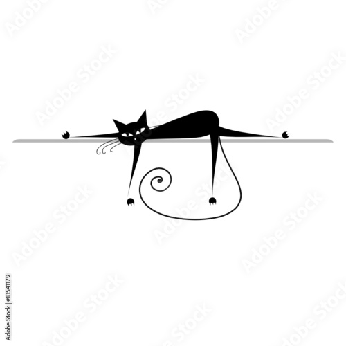 Black cat silhouette for your design