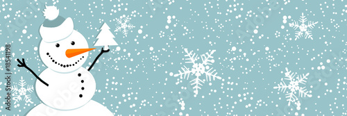Happy snowman, christmas card