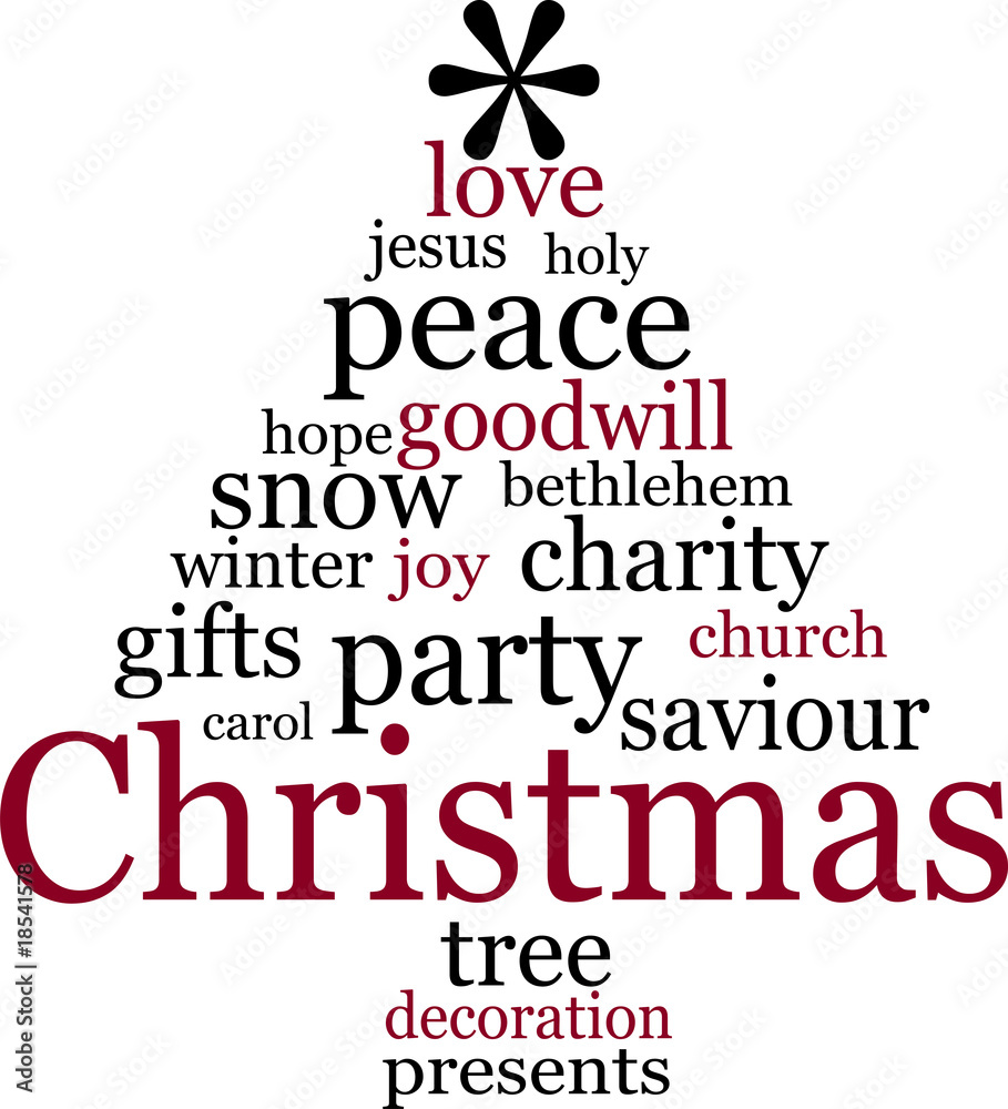 Christmas tree tag cloud