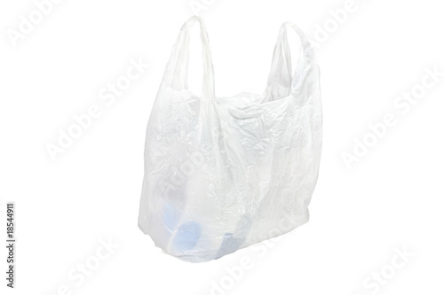 white plastic bag under the white background