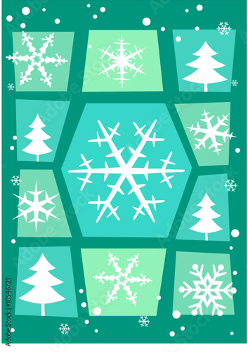 New Year's and Christmas background with snowflakes