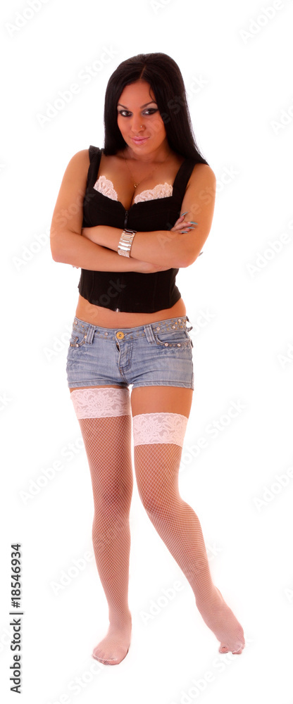 Beautiful woman posing isolated on white Beautiful woman posing isolated on white