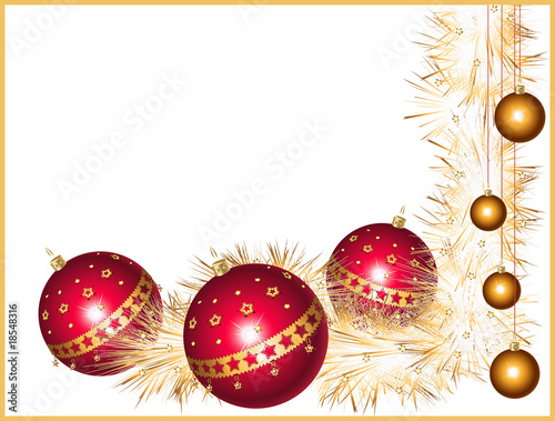 Christmas balls with tinsel