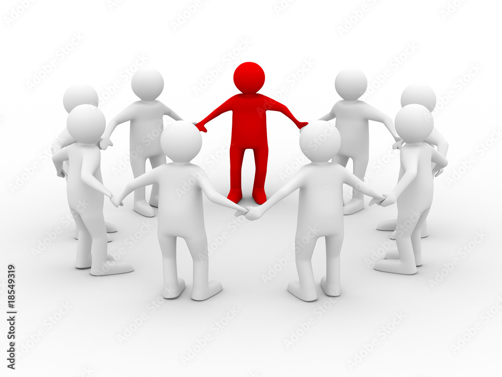 Conceptual image of teamwork. Isolated 3D on white Conceptual image of teamwork. Isolated 3D on white