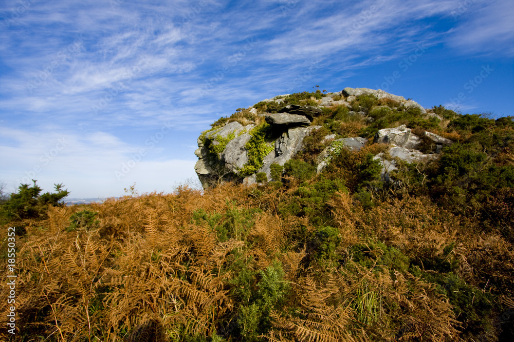 view of a small mountain in brittany view of a small mountain in brittany