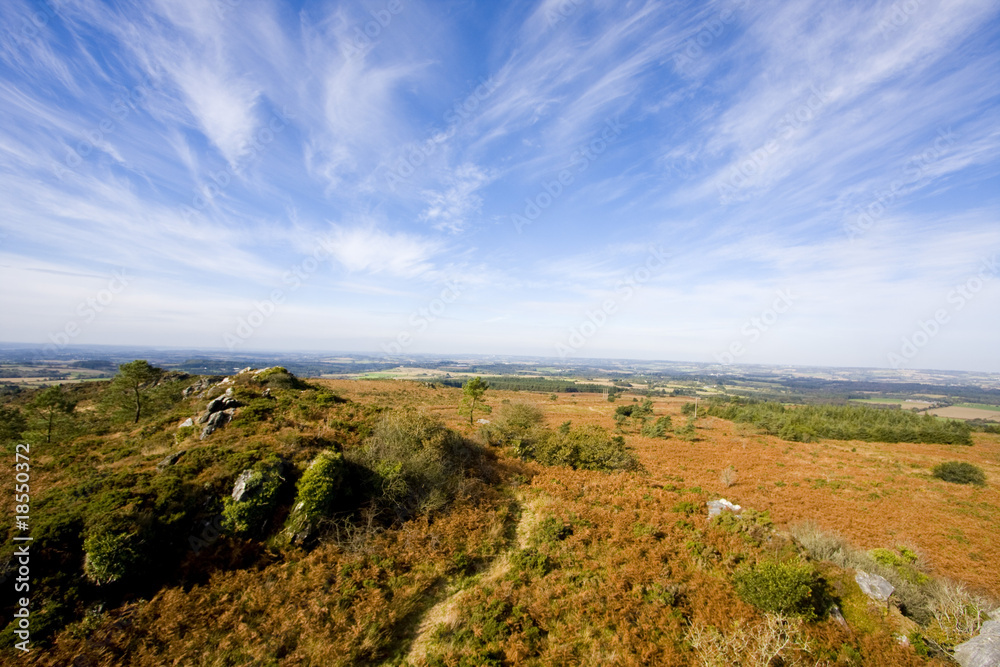 Fototapeta premium view of a small mountain in brittany