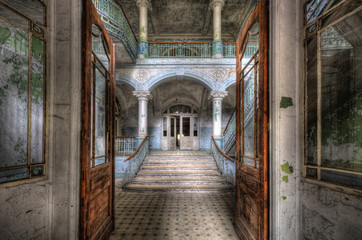 Deken met foto Oud Ziekenhuis Beelitz Verlaten ziekenhuis in Beelitz  © Grischa Georgiew